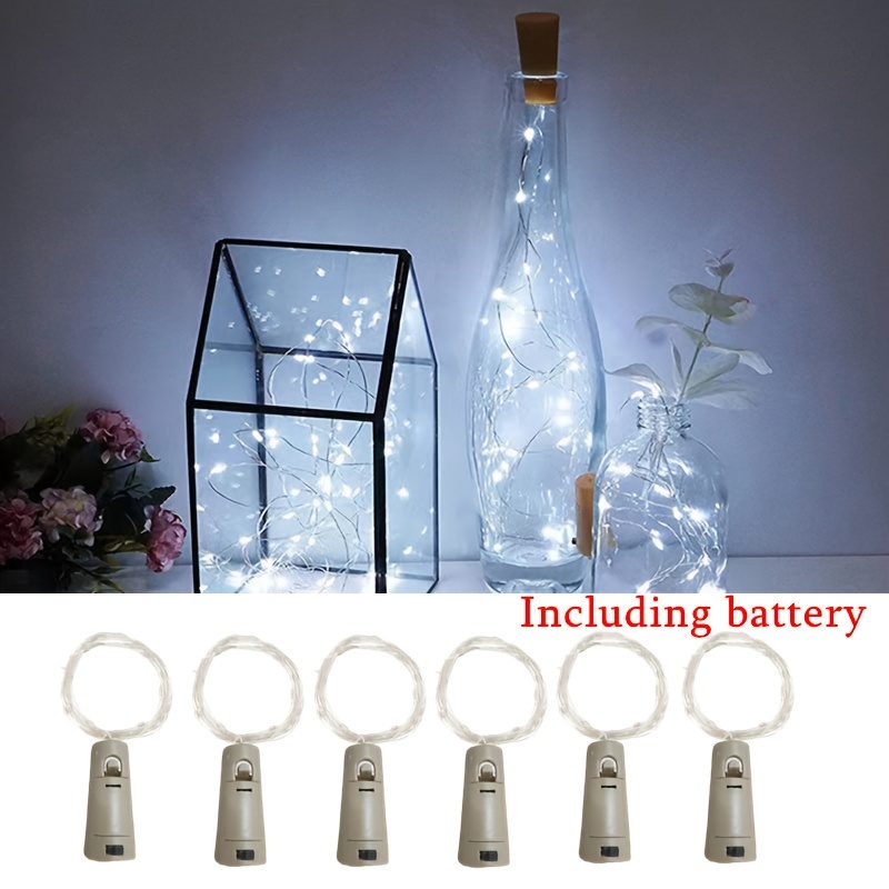 Guirlande lumineuse bouteille de vin 1m/2m, lampe de vacances, alimenté par  batterie, bouchon de bouteille décoratif pour décoration de mariage et de  noël - AliExpress