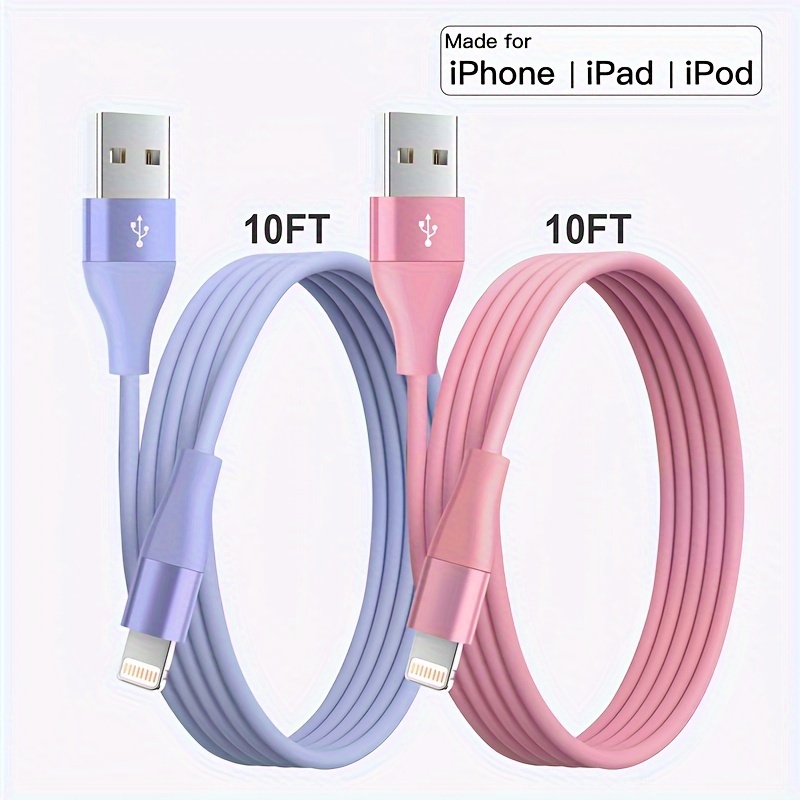 Cargador rápido para iPhone, cargador de pared rápida USB-C dual de 35 W  [certificado Apple MFi] paquete de 2 cables USB-C a Lightning de 3 pies +