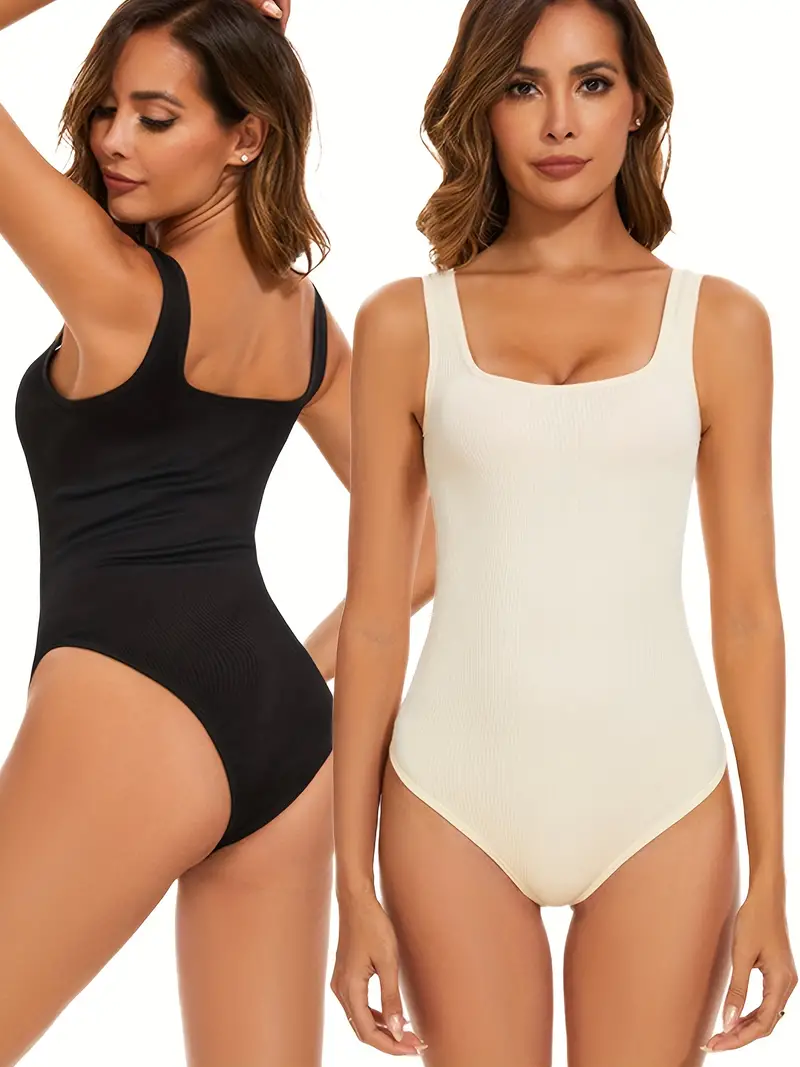 2pcs Seamless Tank Shaping Bodysuit, Tummy Control Butt Lifting Sleeveless  Body Shaper, Women's Underwear & Shapewear