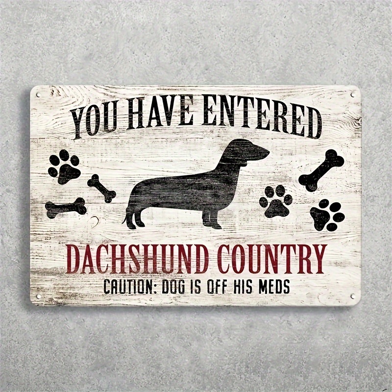 I-1pc, UNGENE KU-DACHSHUND COUNTRY CAUTION Vintage Metal Tin Sign, Vintage Plaque Decor, Hanging Plaque, Wall / Room / Home / Restaurant / Bar / Cafe / Door / Courtyard Decor