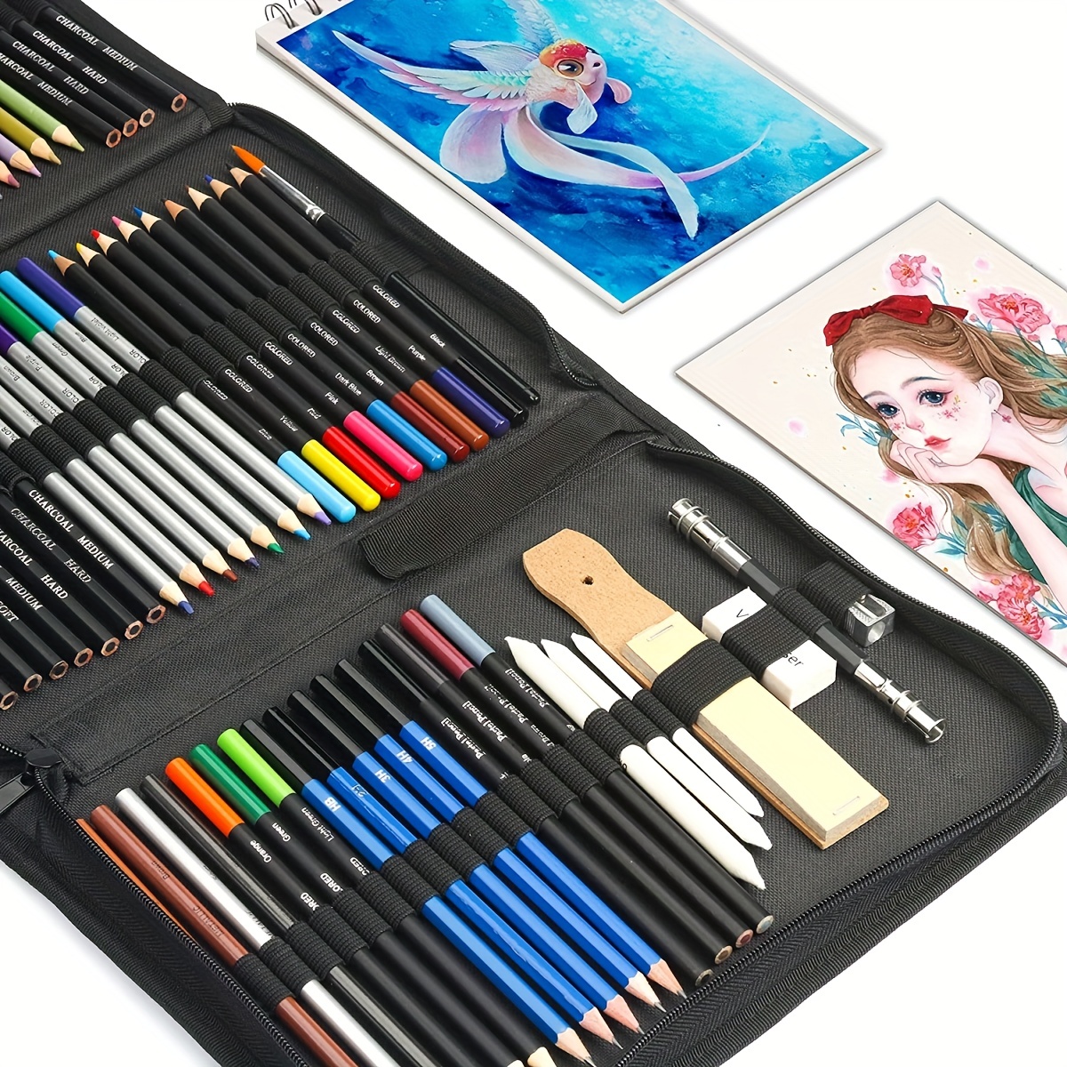 76 Drawing Sketching Kit Set Pro Art Supplies With - Temu
