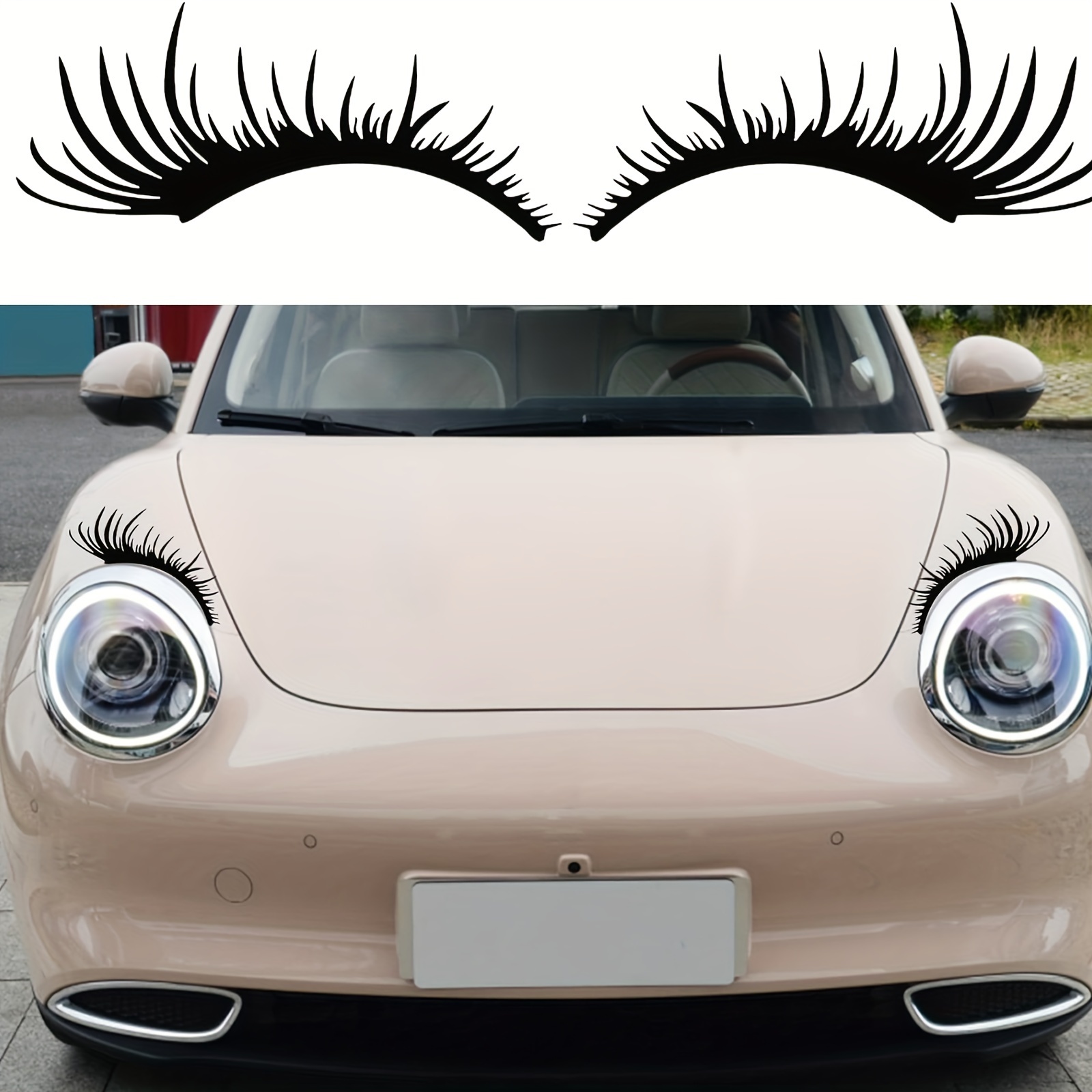 Car Light Eyelashes Car Stickers Decoration Headlight Eye - Temu