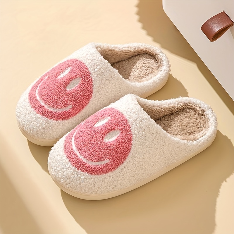 Smiley Slippers - White + Pink 1/23