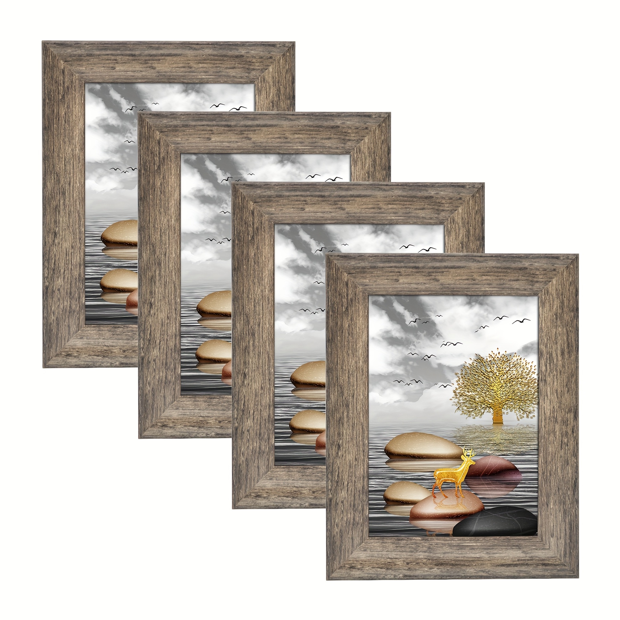 3 Pack Wood Picture Photo Frame Set Wall Mounting Poster Display 4x6 5x7  8x10
