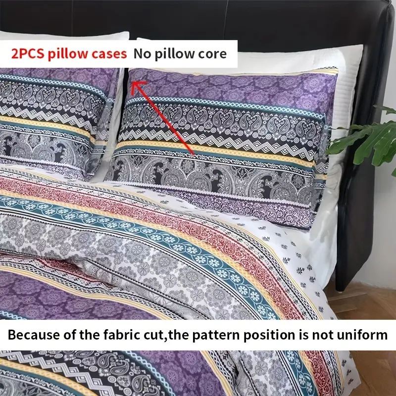 3pcs retro striped printed bedding set 1pc duvet cover 2pcs pillowcase without pillow core details 6