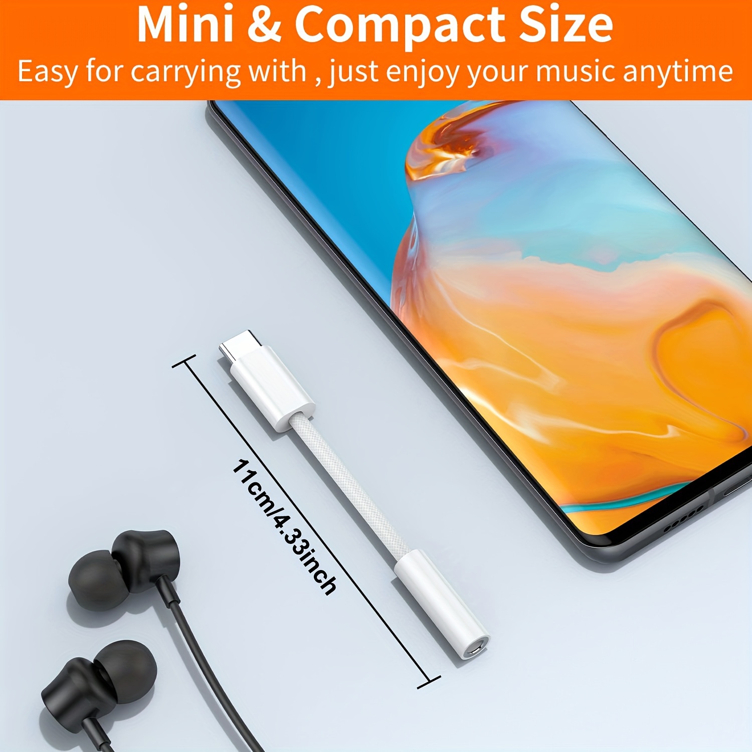 Adaptateur USB C vers Prise Jack 3,5 mm et Chargeur, Adaptateur Casque 2 en  1 de Type C avec Contrôle du Volume de Charge Musicale, Compatible avec