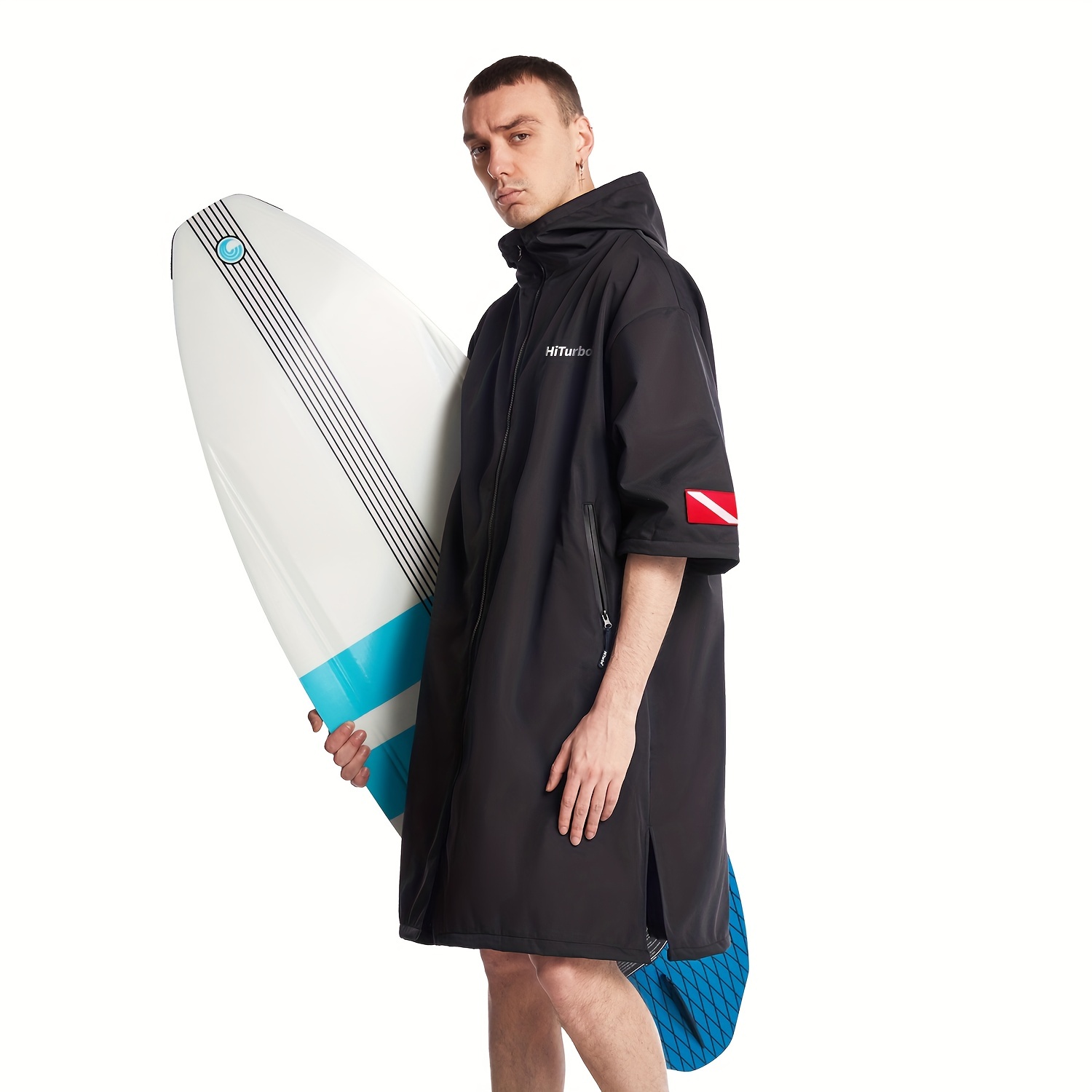 Hiturbo Waterproof Surf Poncho Changing Towel Robe Short - Temu Canada