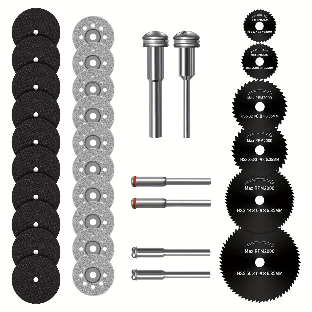 

32pcs Cutting Discs Rotary Tool, 3 Different Saw Blades To Meet Your Different Needs, Cutting Wheel Set Can Cutting Wood/metal/plastic/glass/stone And Make Diy Craft