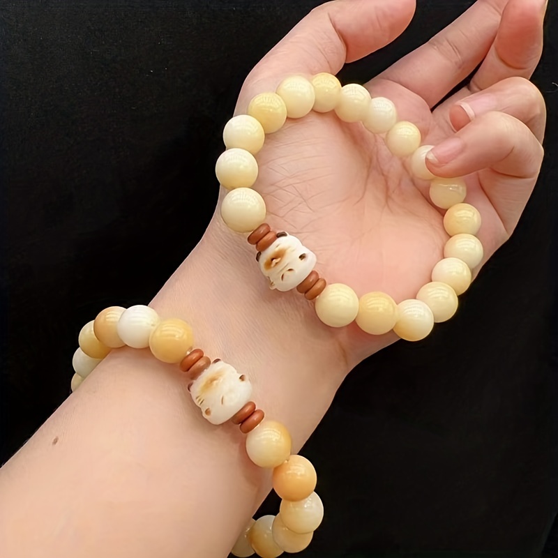 Natural Tree Seeds Yellow Bracelet Bodhi Root Beads Matched - Temu