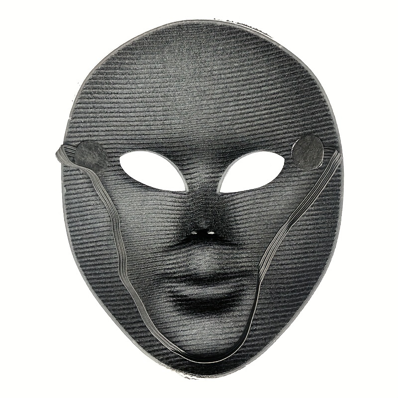 Halloween Cosplay Props Carbon fiber Full Face Mask Dance Party Prom Mask  Black