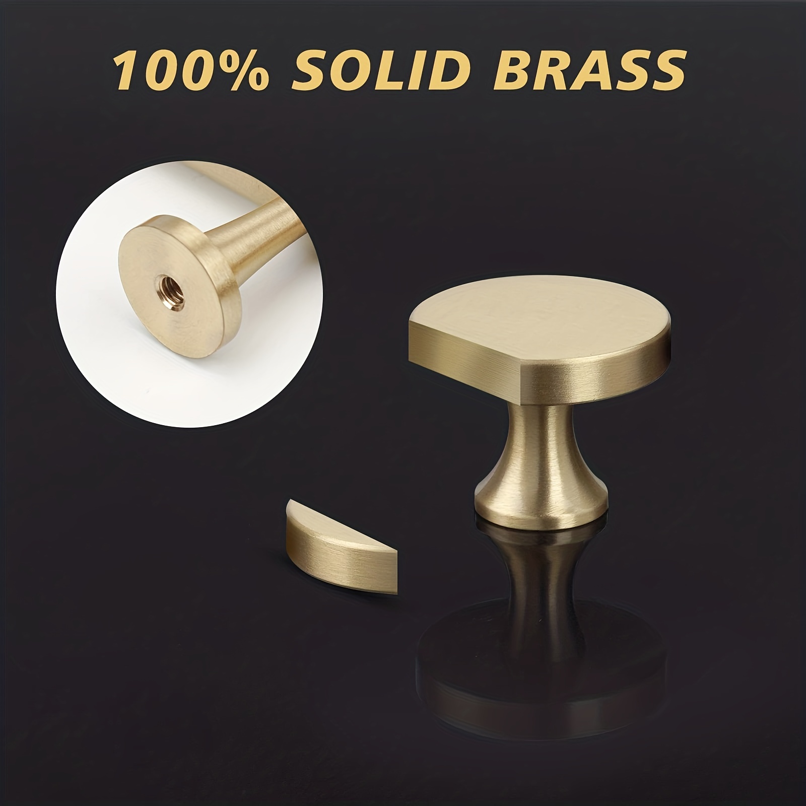 Golden Brushed Brass Cabinet Pulls Modern Solid Brass Drawer
