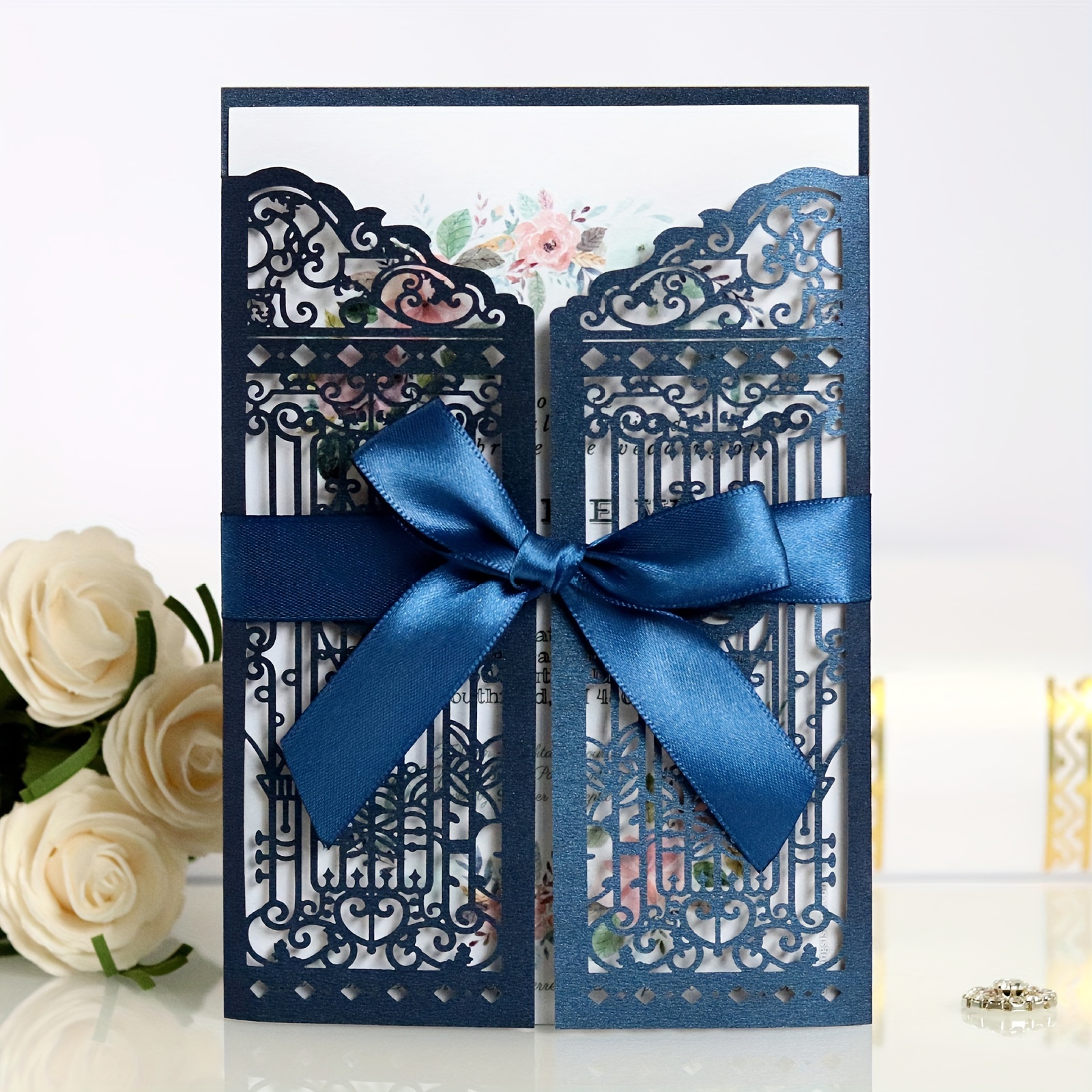 Paper Laser Cut Invitations Luxury 3 d Card Multi color For - Temu