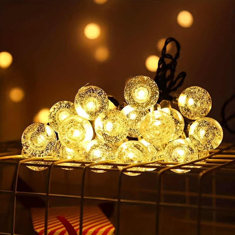 Outdoor Bubble Ball String Lights 10/20/40/80led Battery - Temu