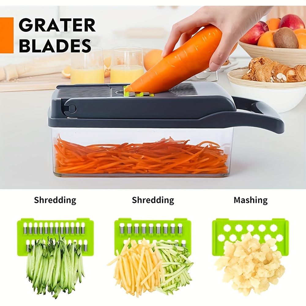 Multifunctional Vegetable Cutter 9 In 1 Vegetables Slicer Carrot Potato  Onion Chopper With Basket Grater Kitchen Accessorie Tool