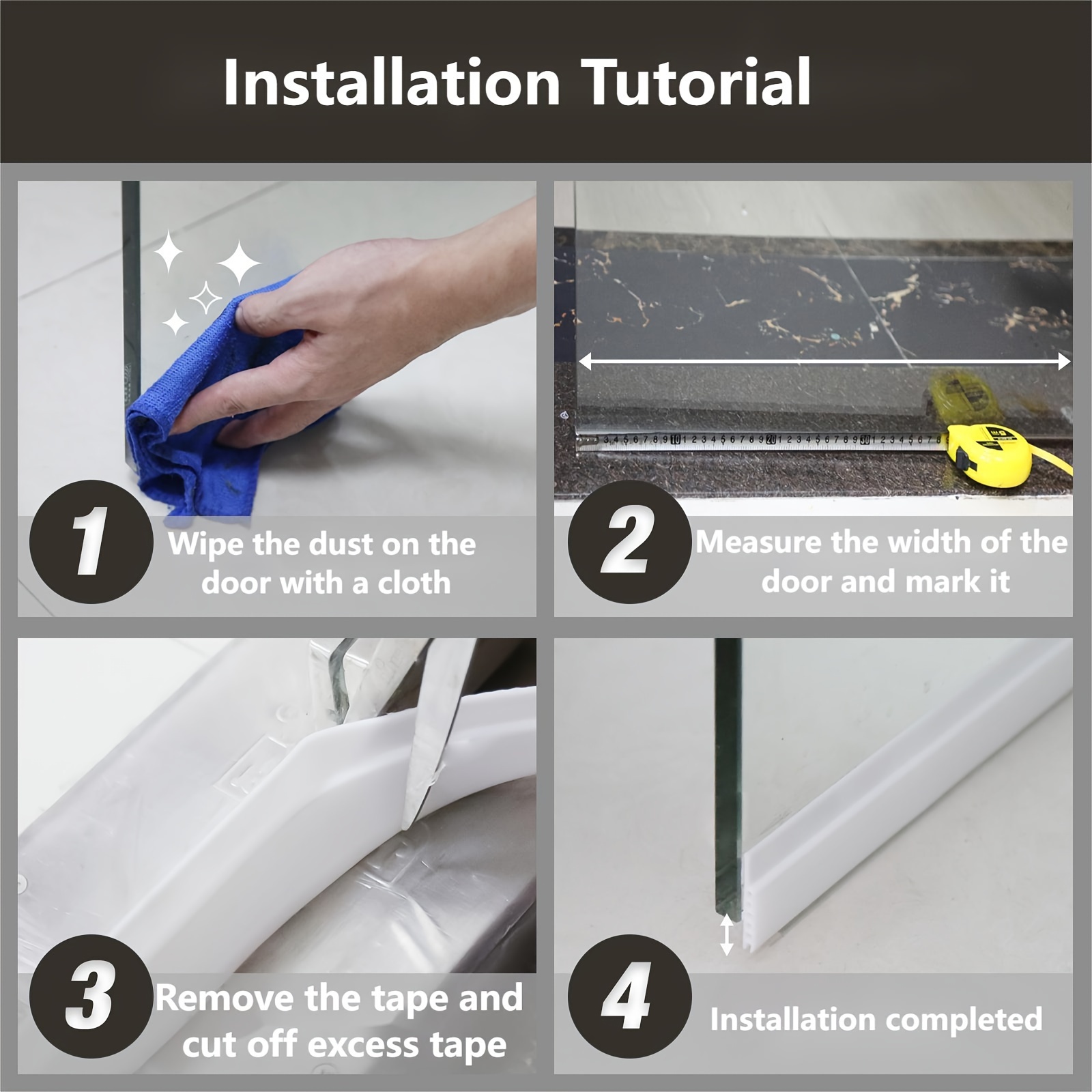 2pcs Door Draft Stopper Under Door Door Draft Stopper Under Door Seal Strip