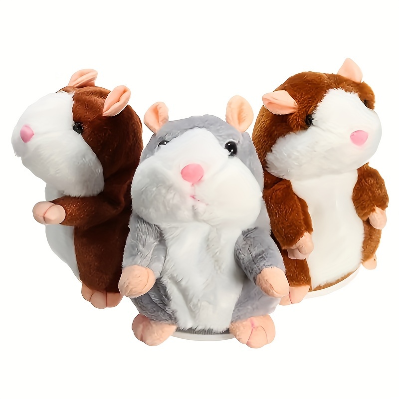 Talking Hamster, Interactive Stuffed Plush Animal Talking Toy Cute Sound  Effects with Repeats Your Said Voice, Best Buddy for Kids Gift Age 3+  (Brown)