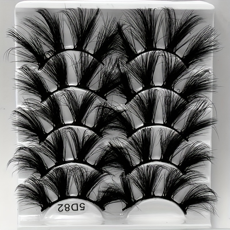 5 Pairs Faux Mink Eyelashes Lengthening Thickening False Eyelashes