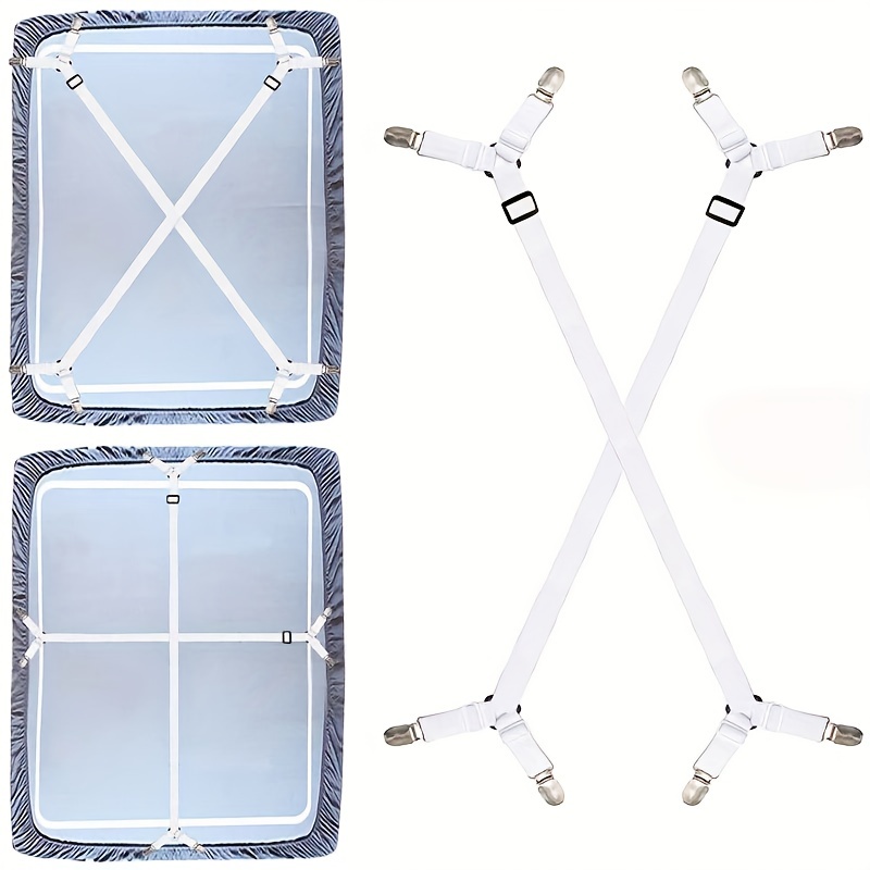 Bed Sheet Holder Straps Criss-Cross - Sheets Stays Suspenders