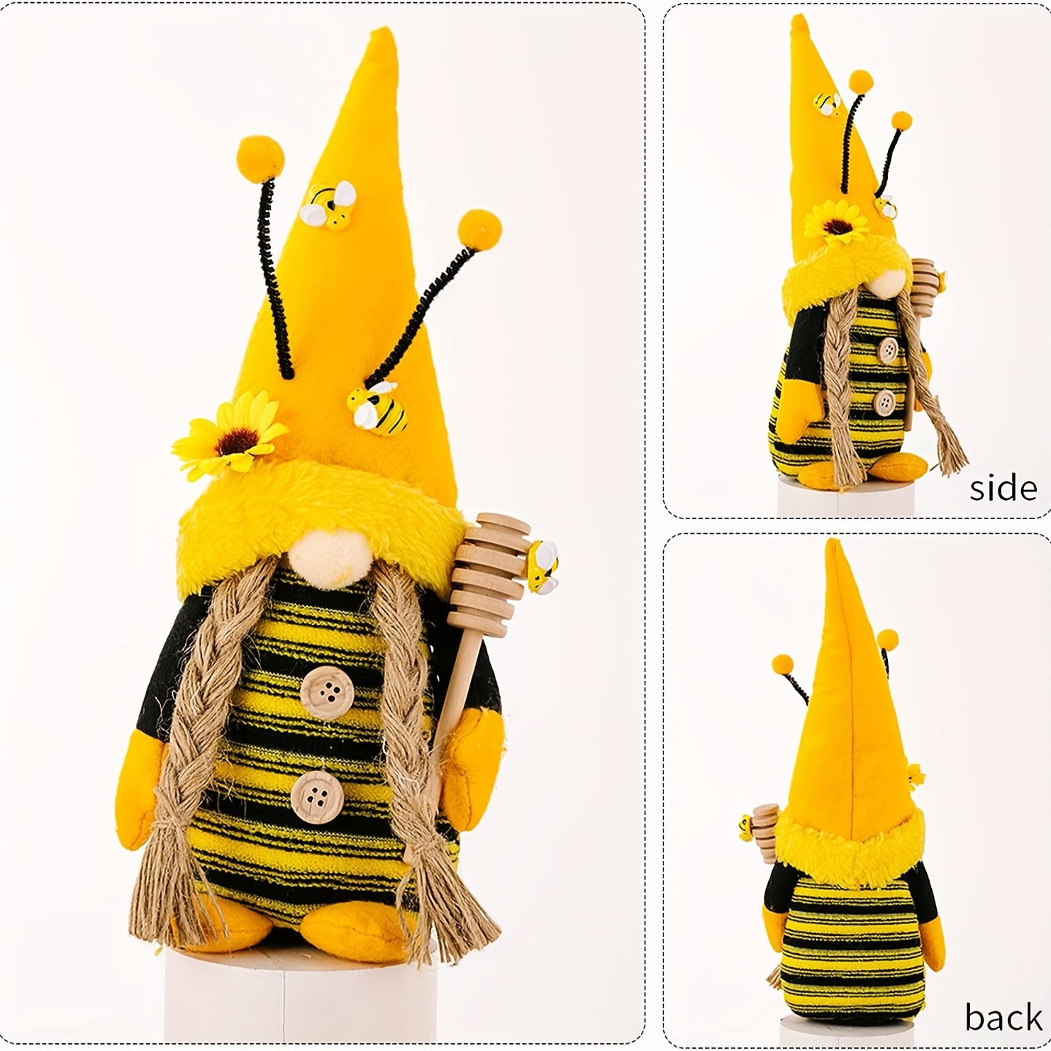 Honeycomb Dwarf Honey Bee Home Kitchen Plush Collection Bumblebee Gnomes  Plush Spring Summer Decorations Plush Goblin Dolls Farmhouse Kitchen Decor  Gnomes Plush 