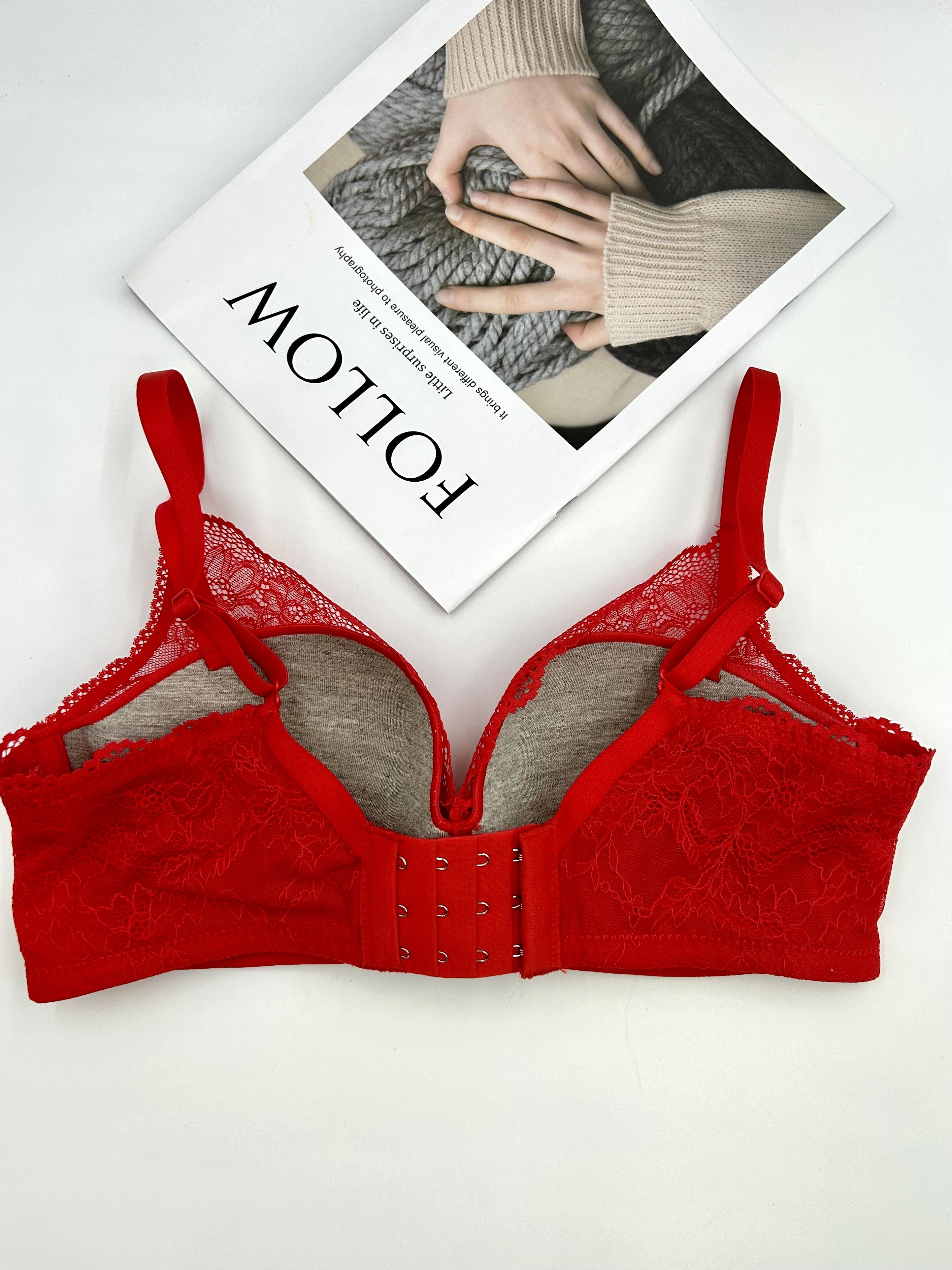 Bras Sets Deep V Ladies Underwear Red Sexy Lace Bra Breathable Comfort Set  Lingerie Push Up Two Piece From 19,58 €