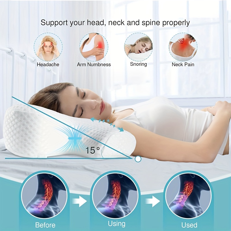 Cervical Pillow for Neck & Shoulder Pain Relief Sleeping - Ergonomic Memory  Foam Pillow Orthopedic Neck Support Pillows for Side Sleepers with