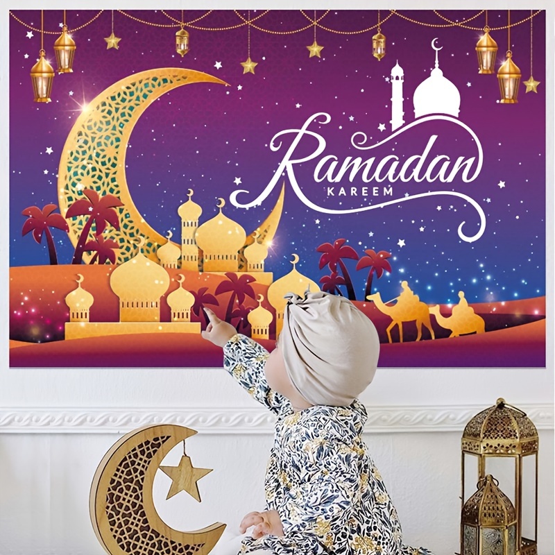 1pc DIY Feutre Ramadan Eid Mubarak Kareem Wall Hanging - Temu France