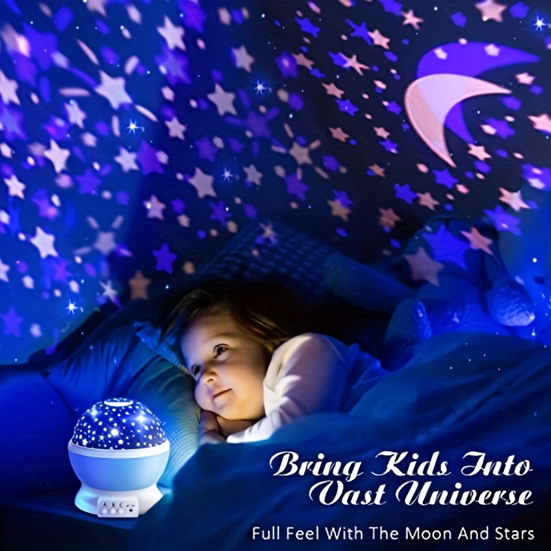 1pc veilleuse bébé, projecteur étoile de lune - 4 ampoules LED 8