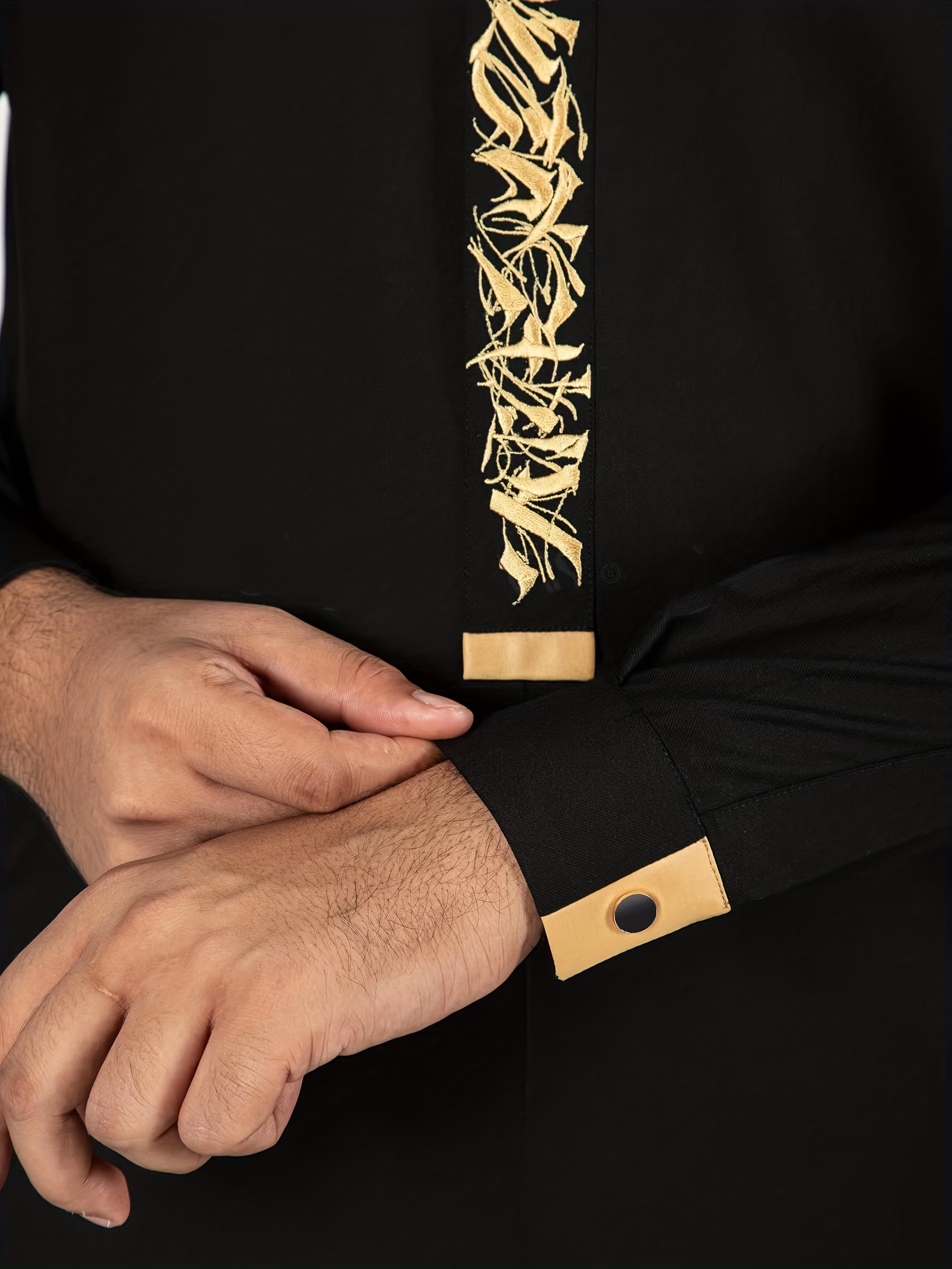 Арабский мужской черный халат больших размеров, мусульманский повседневный халат Джубба с вышивкой, всесезонный универсальный халат Джубба Тауб для мужчин, мужская одежда, большие размеры
