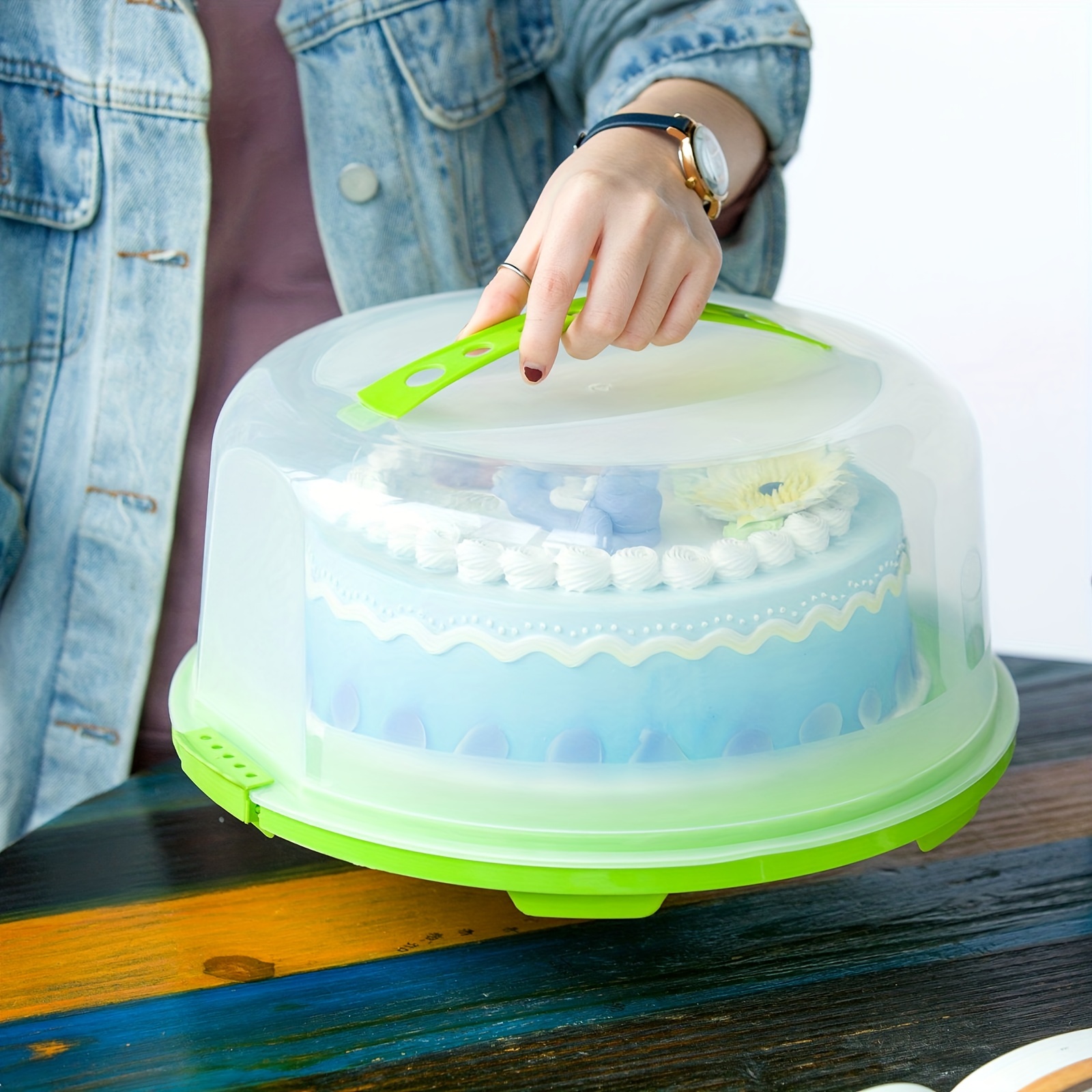 2 in 1 Height Adjustable Cake Carrier Caddy - Round Holds 30cm Cakes -  Homelook Shop