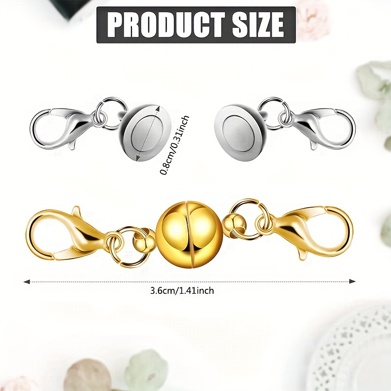 Magnetic Clasp With Lobster Clasp Connector Spherical For Necklace