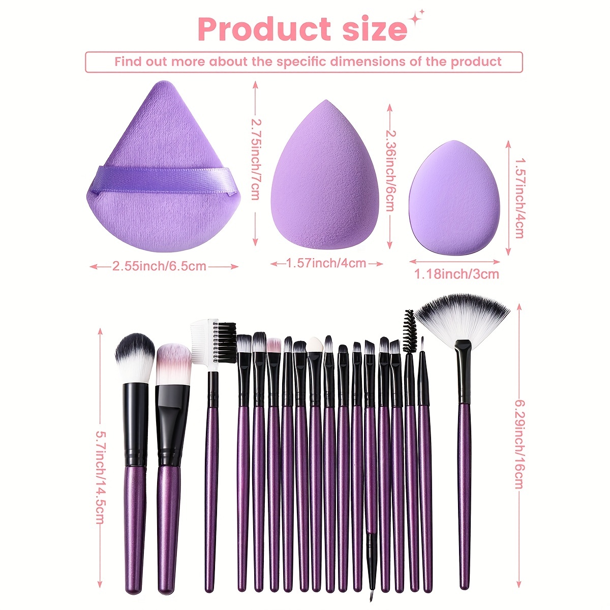 Makeup Puff Set+ Makeup Brush Cleaning Bowl+ Makeup Brush - Temu