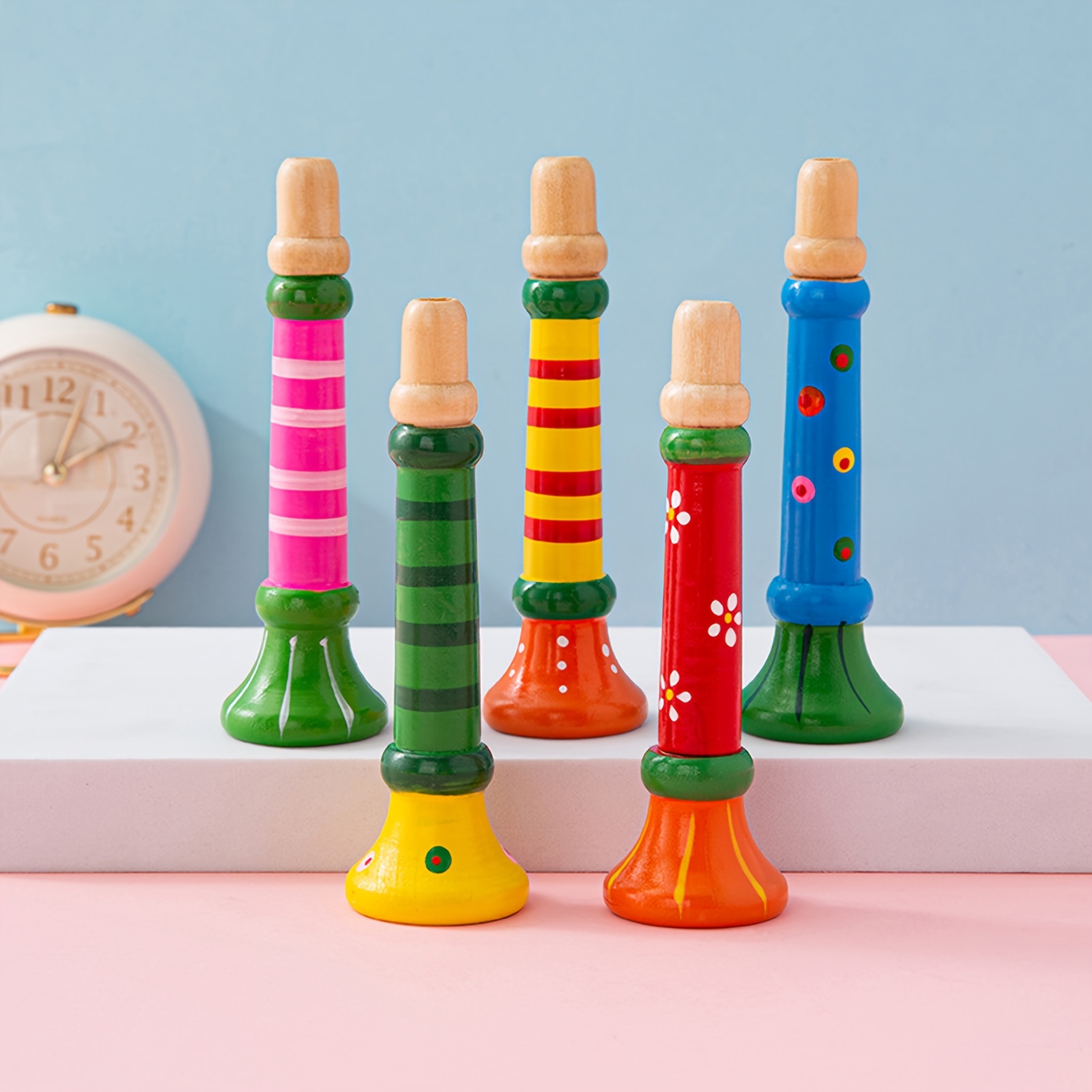 Trompette 3 tons 3 touches colorées simulation jouer mini musical pour  enfants fête d'anniversaire jouet or