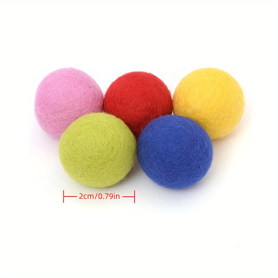 10/20/50pcs 2cm Hand Made Wool Felt Balls Round Solid NO Hole Wool Balls  Pom Poms Mixed Color 2024Xmas Party Accessories