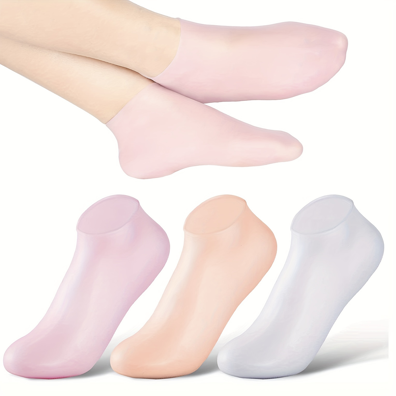 1 Pair Of Non Slip Silicone Moisturizing Aloe Socks Soft Only Fit