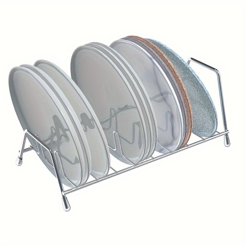 Dish Drying Rack, Pot Lid Rack, Dish Rack, Dish Drainer For Cutting Boards  Baking Plates Dishes Cups And Pans Pot Lid Organizer, Kitchen Accessories -  Temu