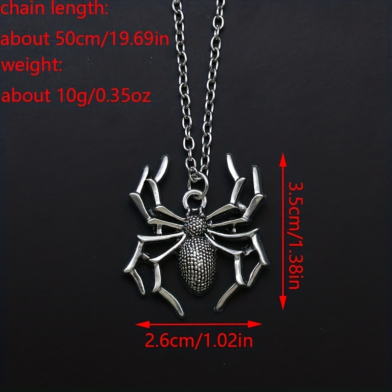 Gothic Spider Pendant Necklace For Men