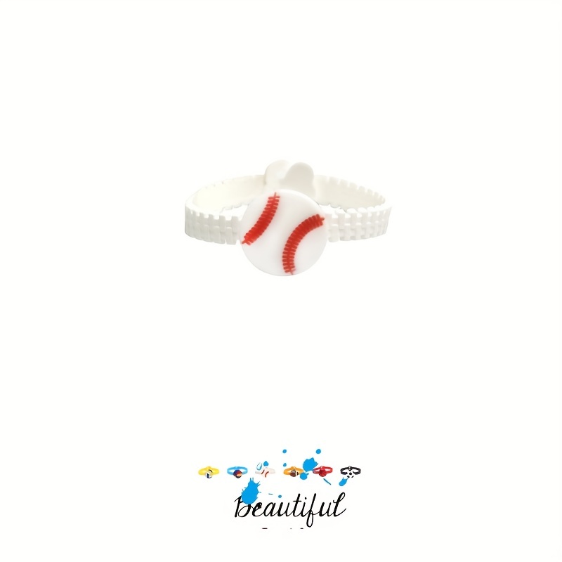6pcs Funny Football Silicone Bracelet Rubber Wristband Gift