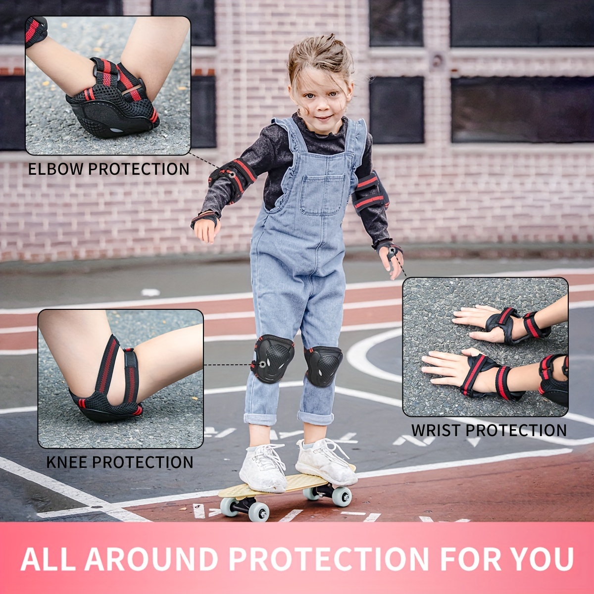 Kids Protective Gear Set Knee Pads Kids 3 14 Years Toddler - Temu