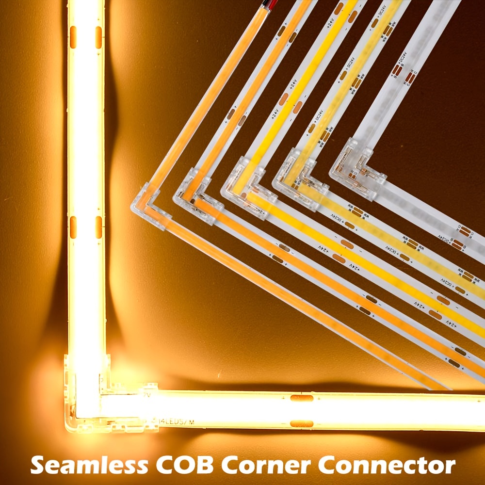 Connecteur de bande LED COB en forme de L, connecteurs d'angle