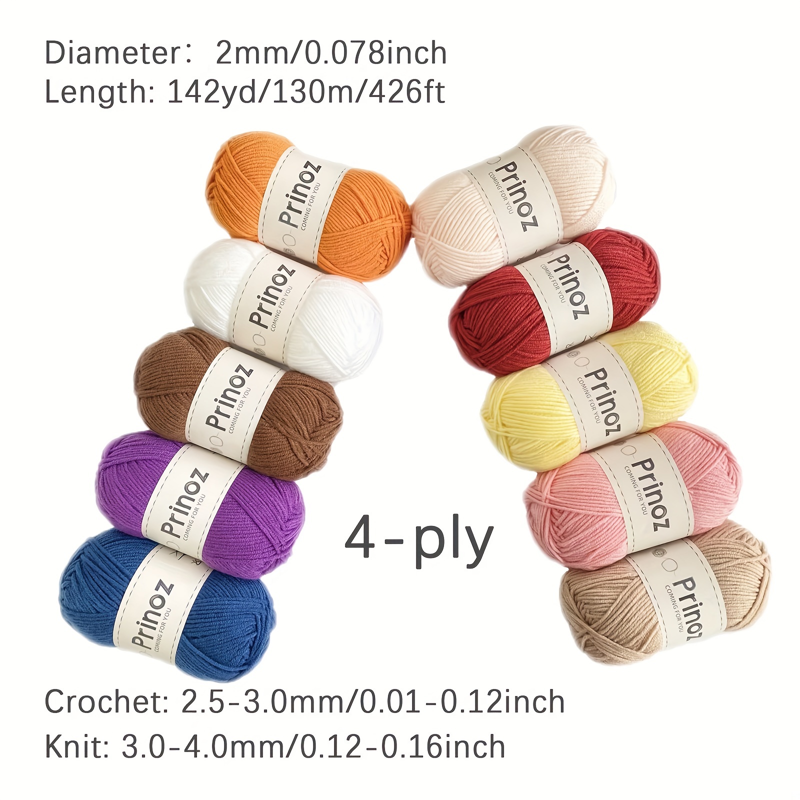 4 ply Solid Color Soft Yarn For Beginner Crocheting And - Temu
