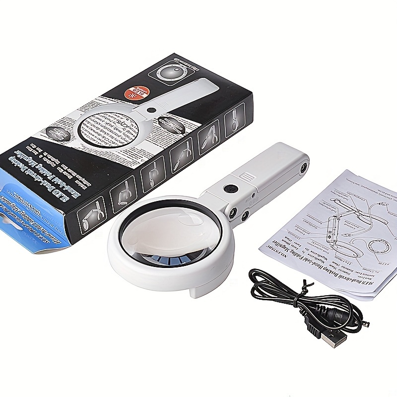 Handheld Magnifying Glass Multi Size with Led Lights Usb Loupe