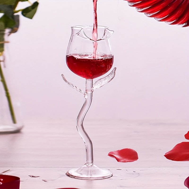 Tohuu Wine Cups Red Wine Glasses Rose-Shaped Wine Glasses Cocktail Cups  Modern Wine Glass with Stem Clear/Pink Red Wine Glasses Cups Unique Wine  Glass Cup for Party Wedding Valentine's Day well-suited 