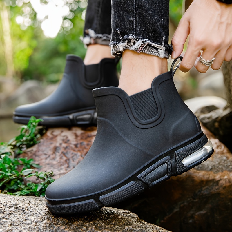 Mens Rain Boots Non Slip Waterproof Shoes Ankle Rain Shoes - Temu