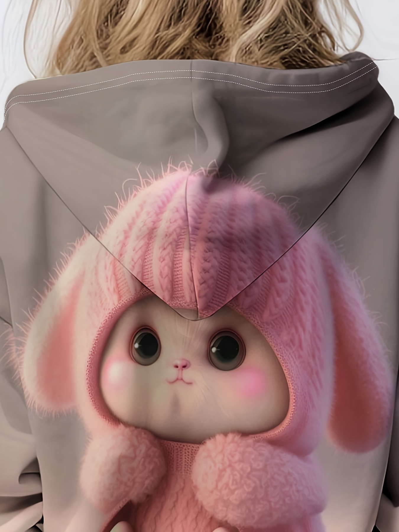 Realistic Bunny Wearing Clothing Print Girls Trendy Cute - Temu Canada