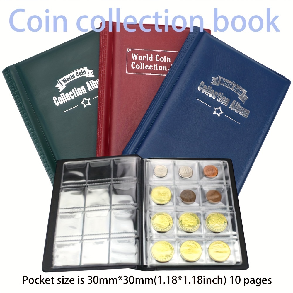  Coin Collection Supplies for Collectors, 300 Pockets Coins  Collecting Folder Album with PVC Free Sleeves for 20/25/ 27/30/ 38/ 46mm.  Coin Book Holder Storage Organizer Case (Black) : Office Products