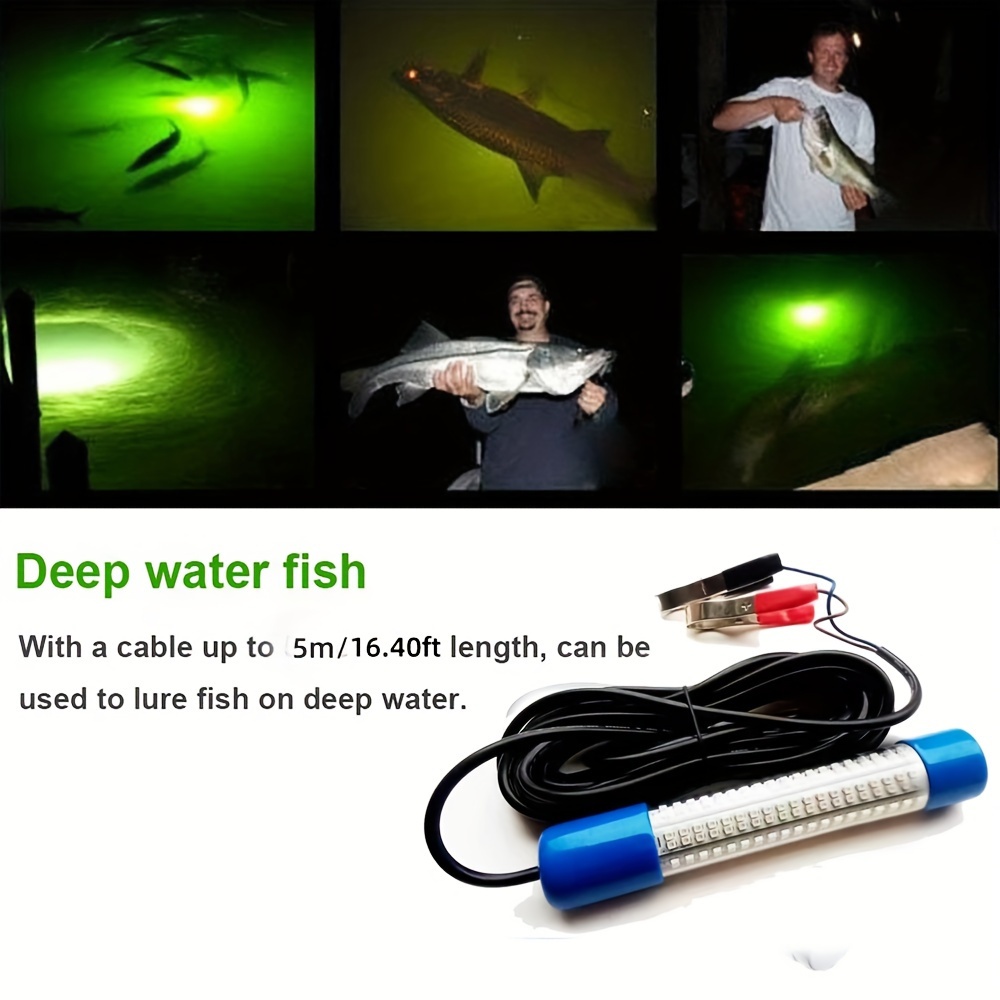 Generic Outdoor 12v Voltage Waterproof Led Fishing Light Green Light Fishing Light Led Fish Lamp Raft Fishing Lure Fish Light White