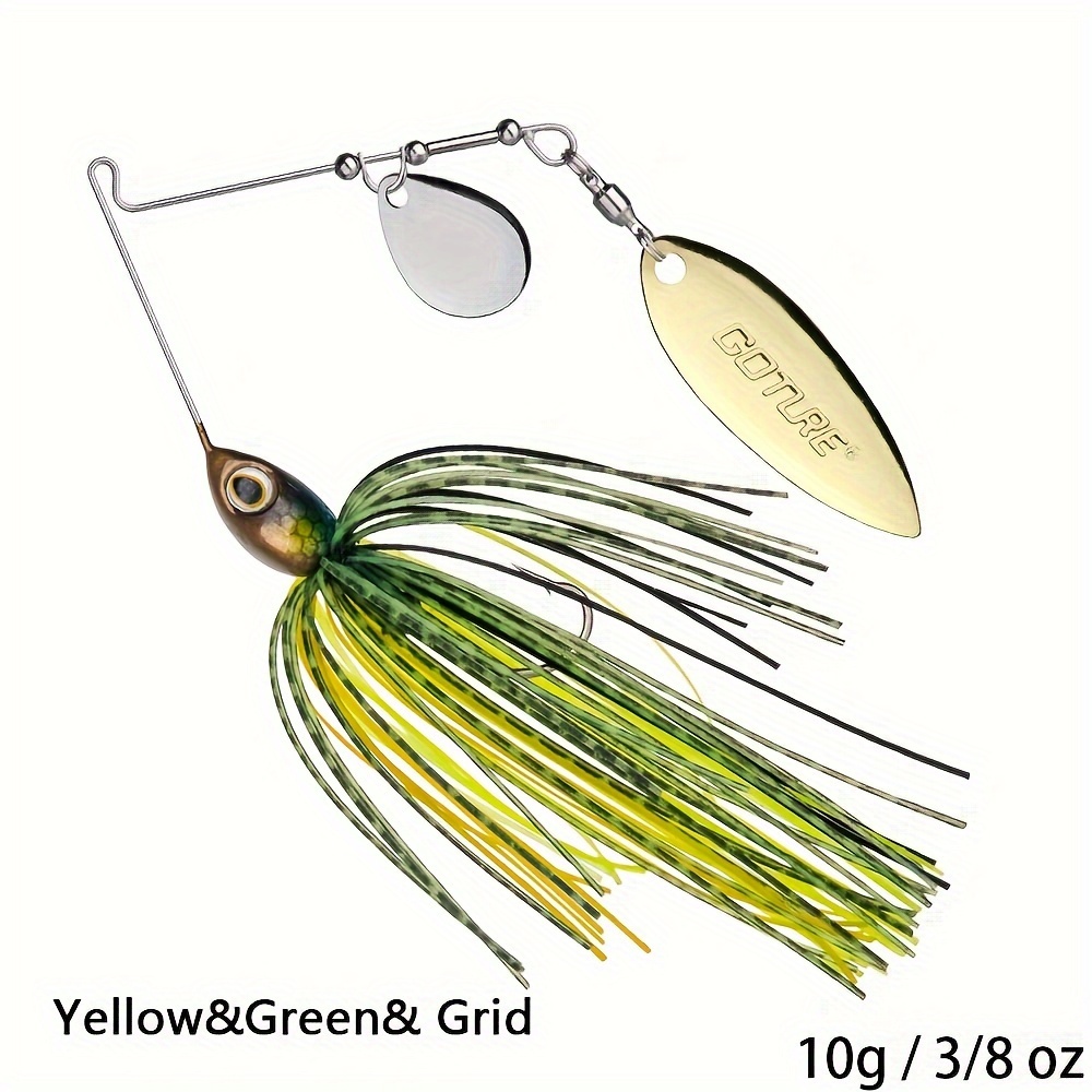 Goture Double Willow Blade Spinnerbait - Metal Spinner Fishing Lures for  Bass Pike Trout 3/8oz