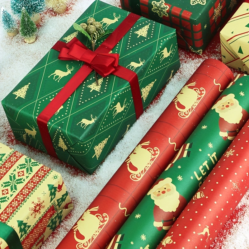 Papel para envolver regalos de Navidad (b) Santa Claus