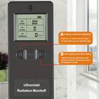 digital ultraviolet radiation detector portable uv uvi meter dosimeter tester counter with temp display for home outdoor uv test