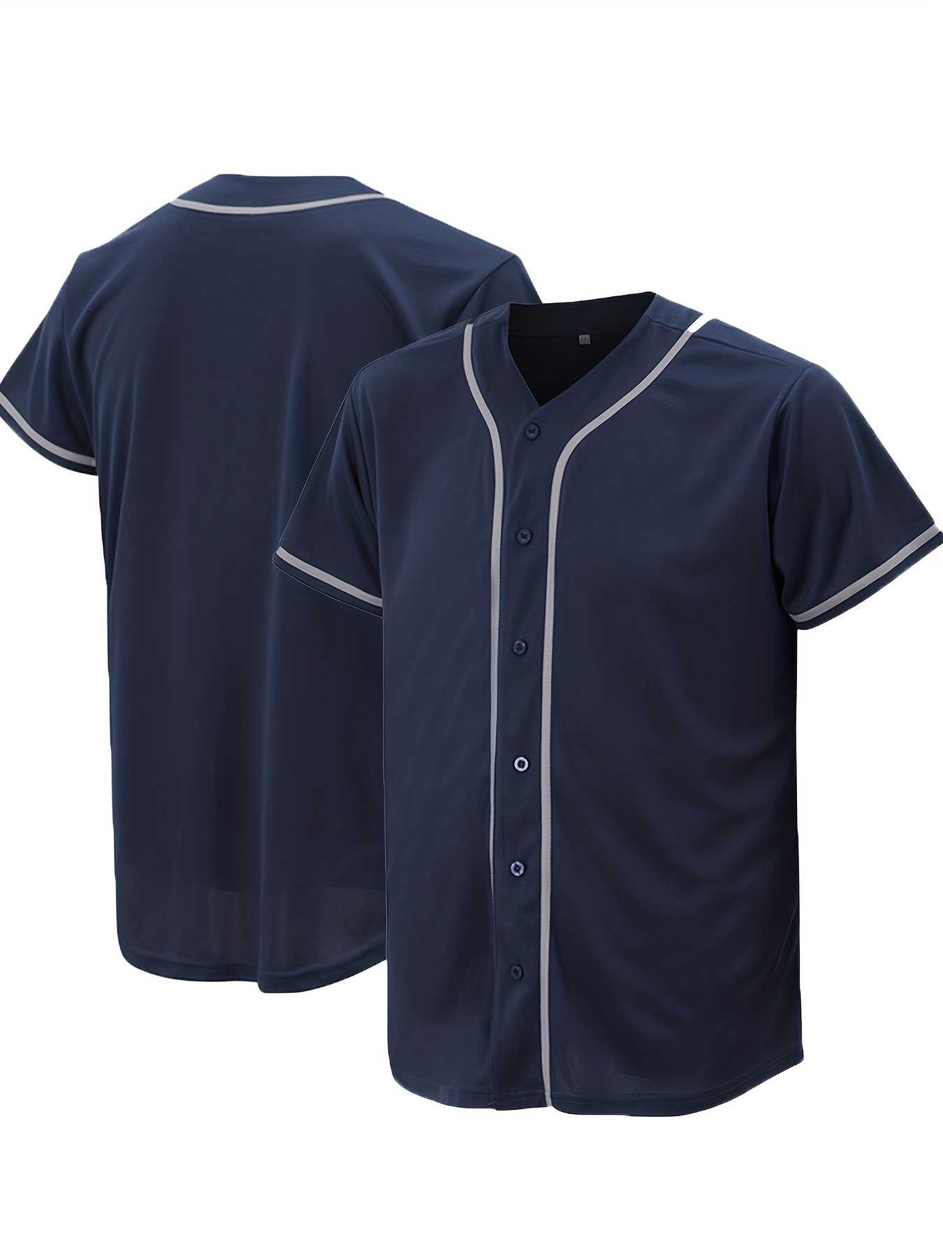 Men's Blank Baseball Jerseys Plain Casual Short-sleeved Button T-shirts,  Simple Fashion Sports Uniform Tops - Temu Switzerland